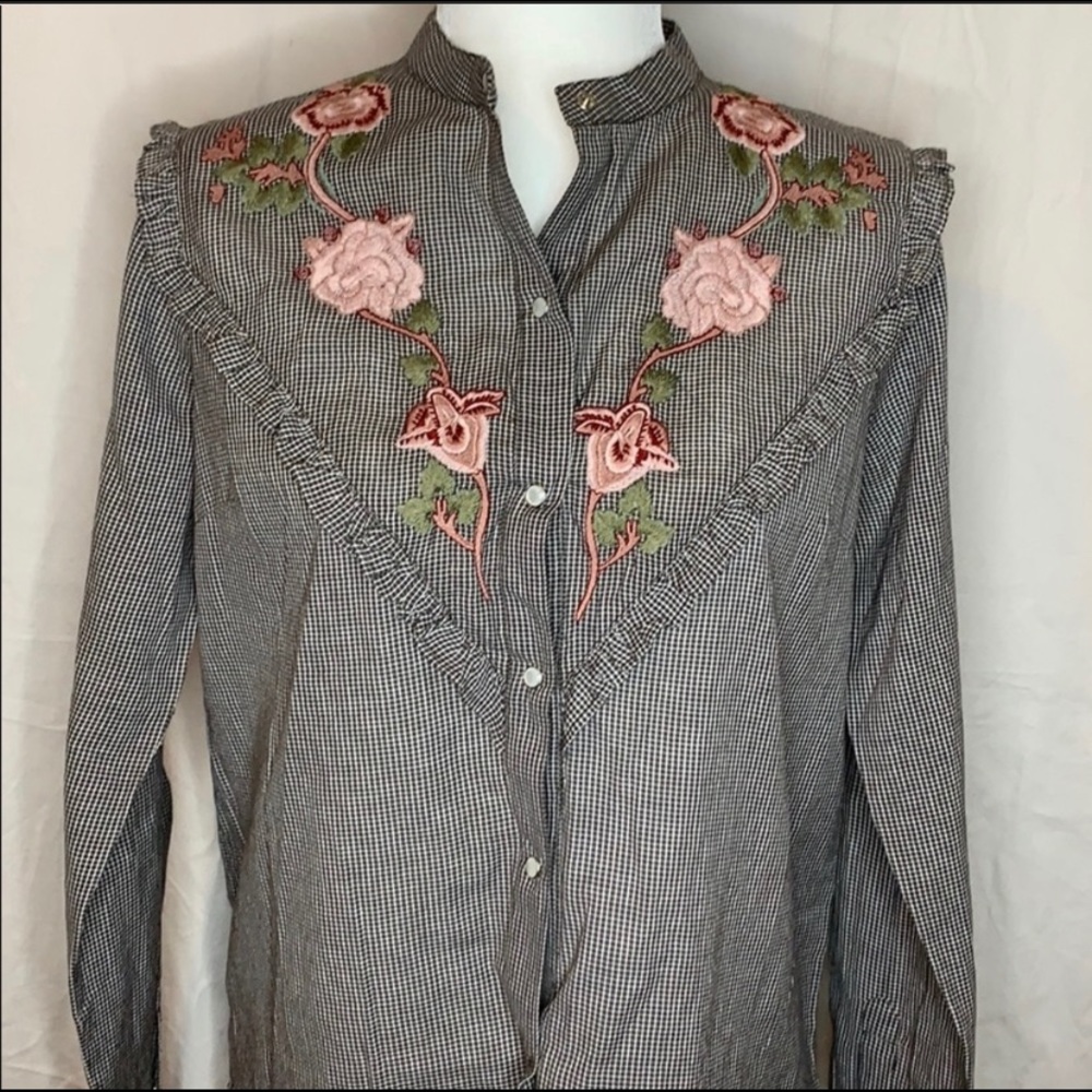 NWT Lucky Brand Western Style Button Up - Picture 5 of 8